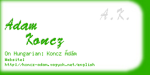 adam koncz business card
